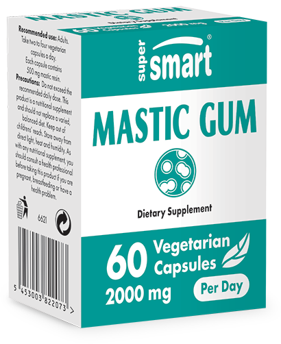 Goma de Mastique suplemento alimentar, contribui para a saúde intestinal