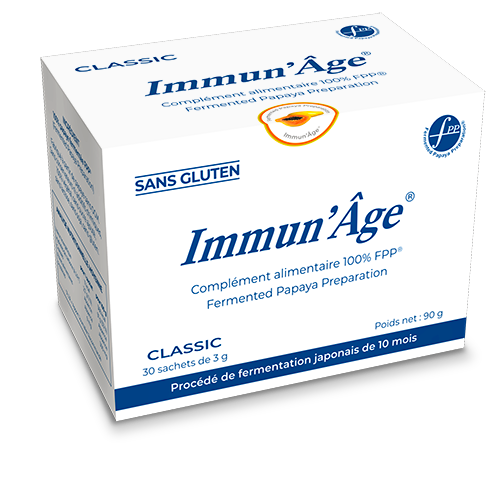 Immun'Âge® suplemento alimentar, preparação de papaia fermentada