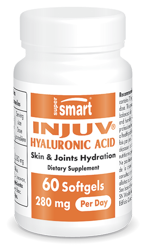 Injuv® Hyaluronic Acid dietary supplement, contributes for skin and joint hydration